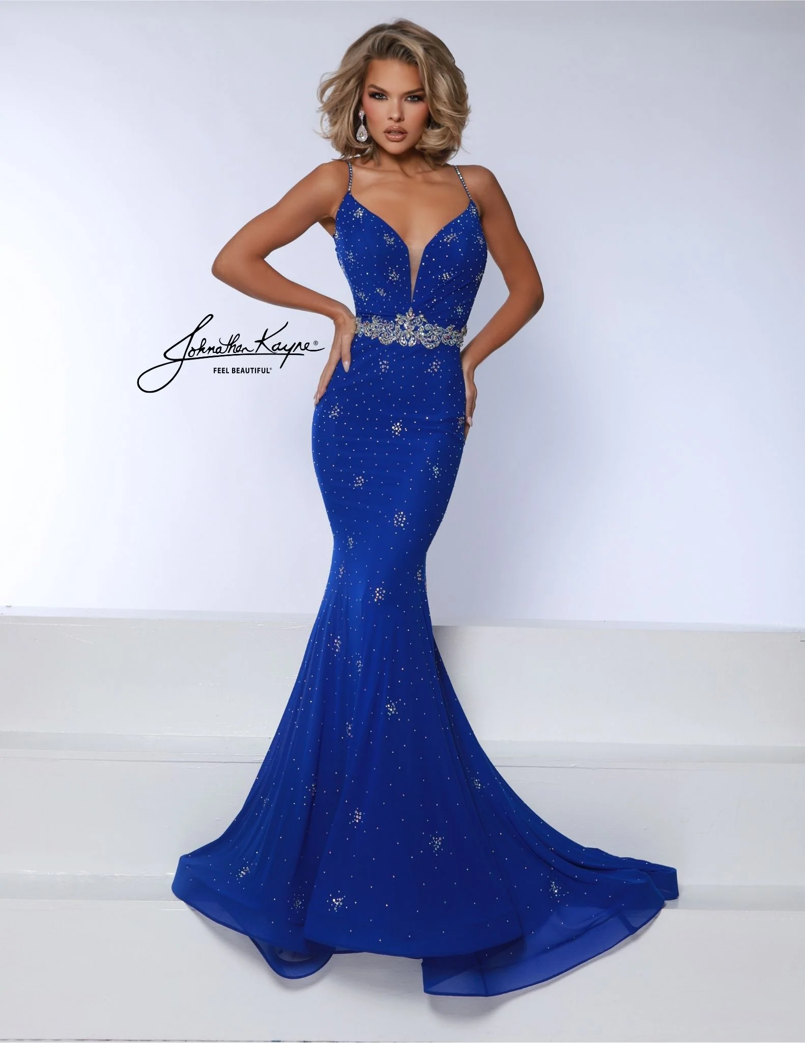 Johnathan Kayne 3008 Size 10 Hot Pink Crystal Prom Dress Mermaid V Neck Formal Backless Gown - Image 8