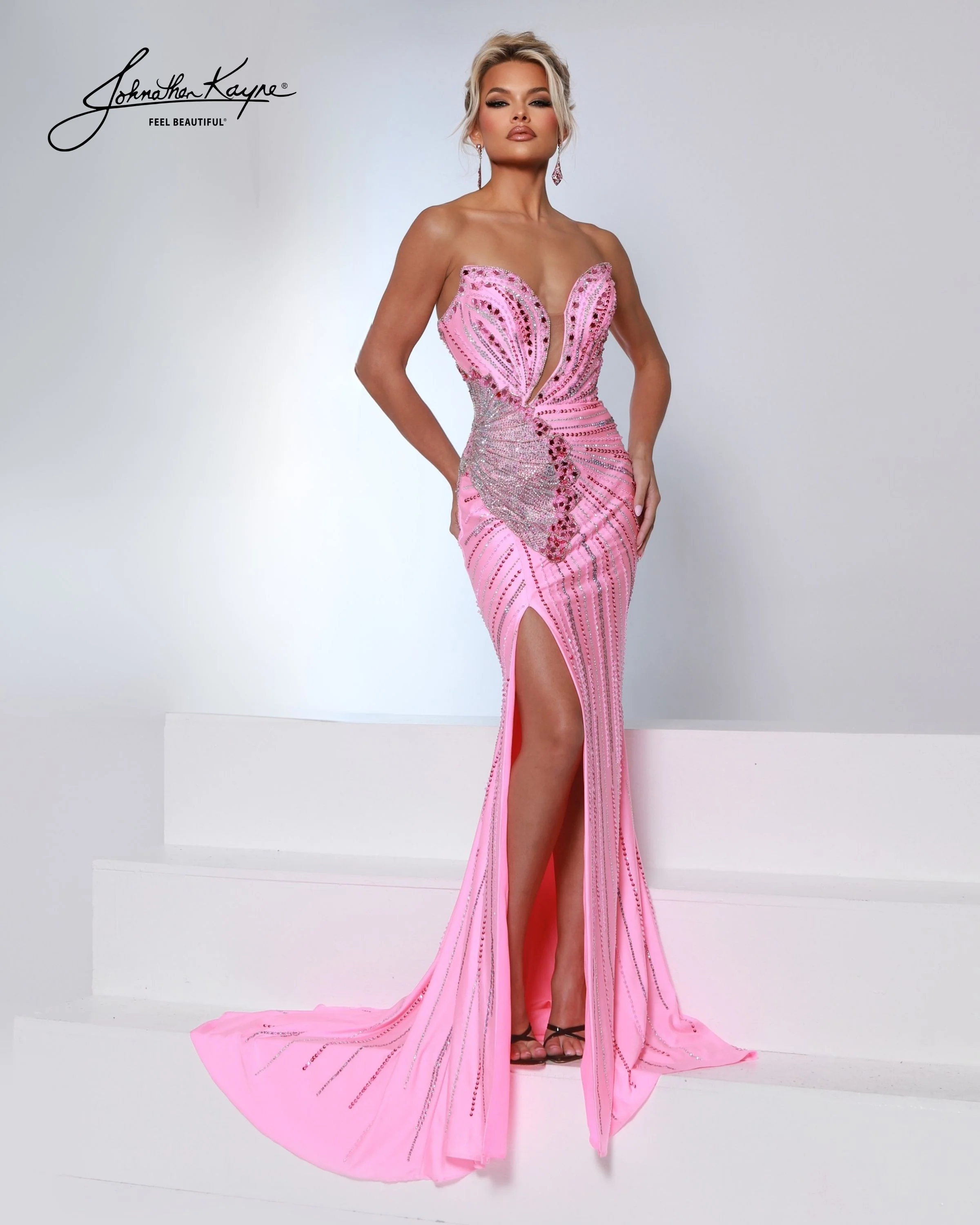 Johnathan Kayne 3200 Prom Dress Pageant Gown Beaded Formal - Image 3