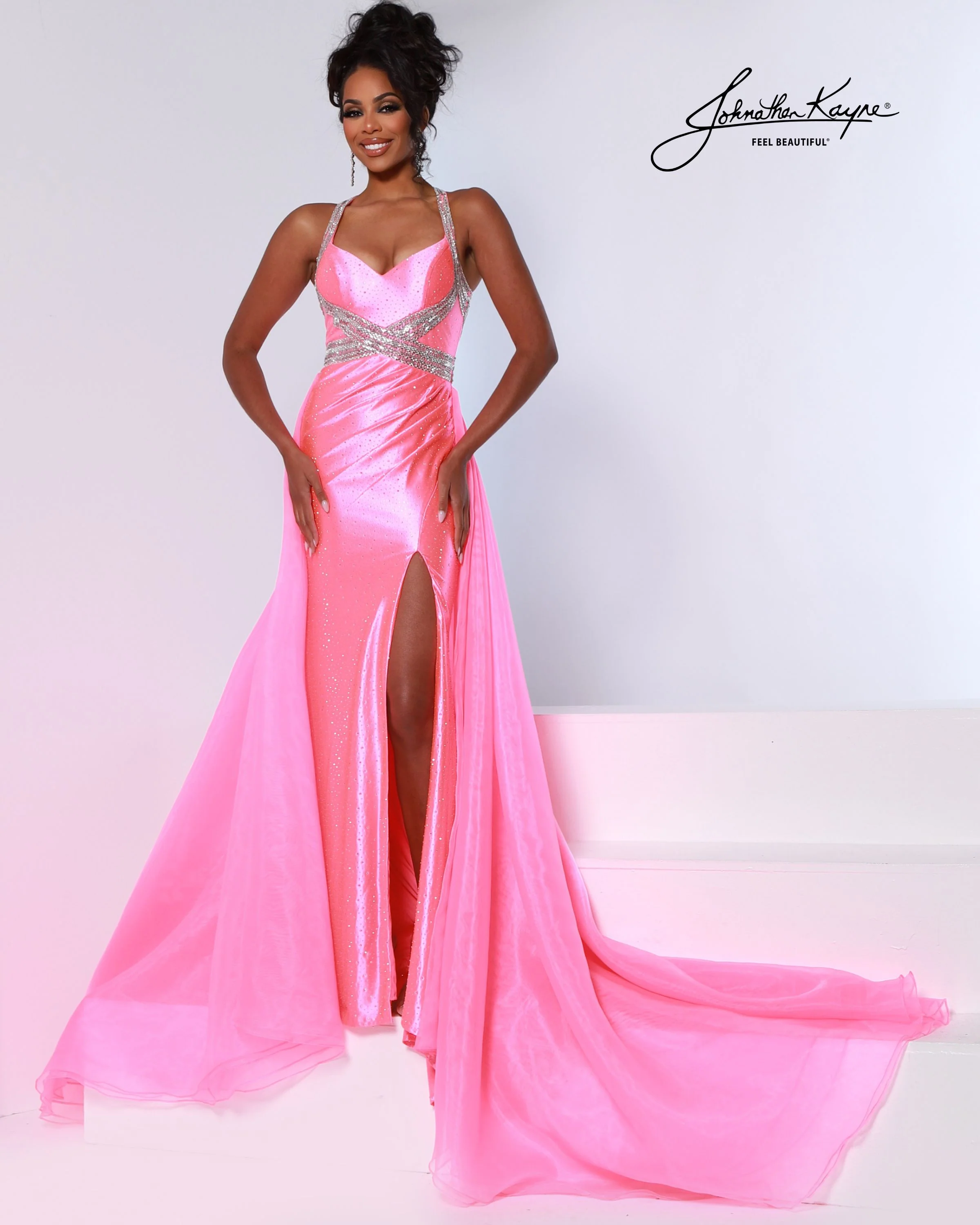 Johnathan Kayne 3206 Prom Dress Pageant Gown Overskirt - Image 2