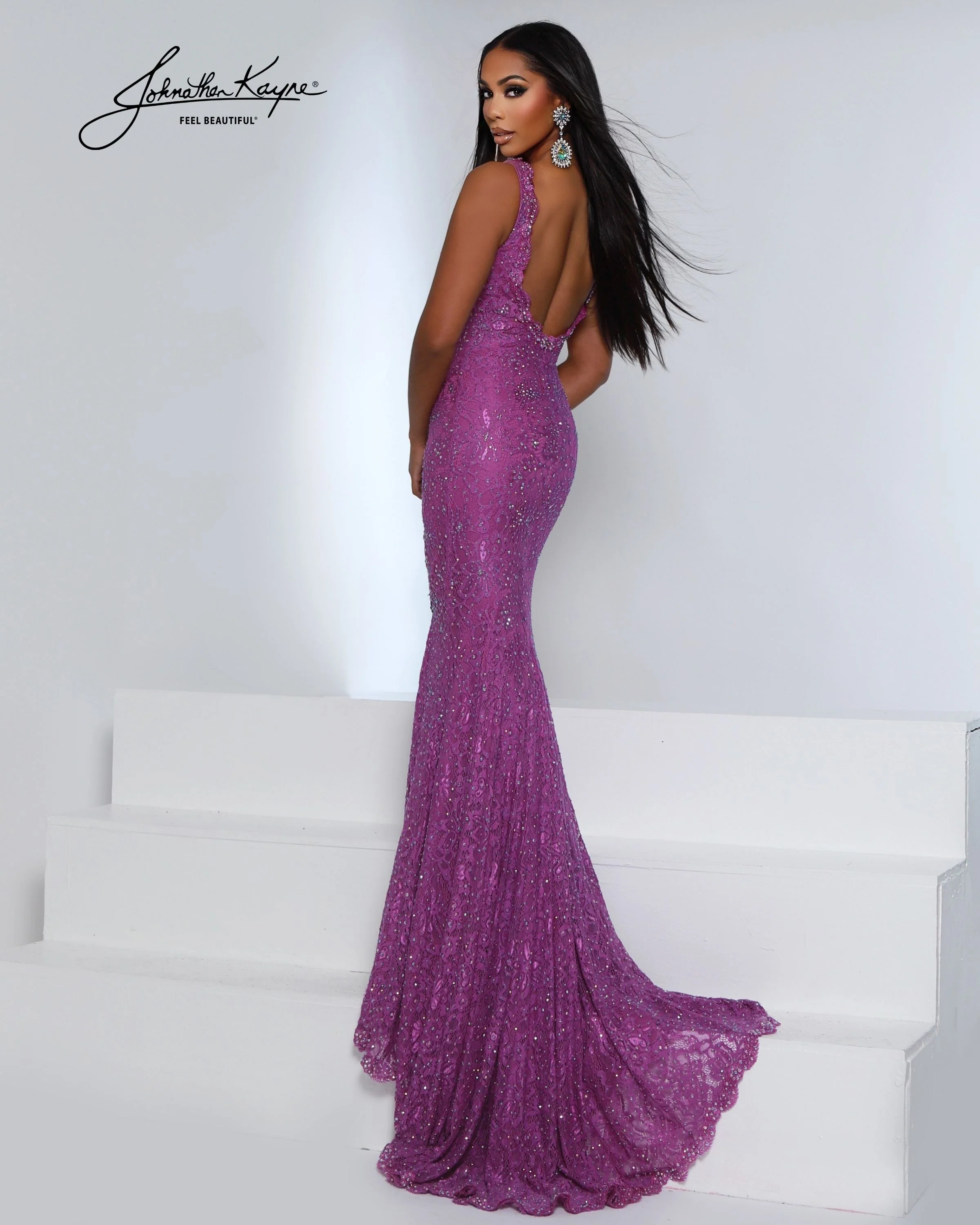 Johnathan Kayne 3209 Lace Prom Dress Pageant Gown Crystal - Image 3