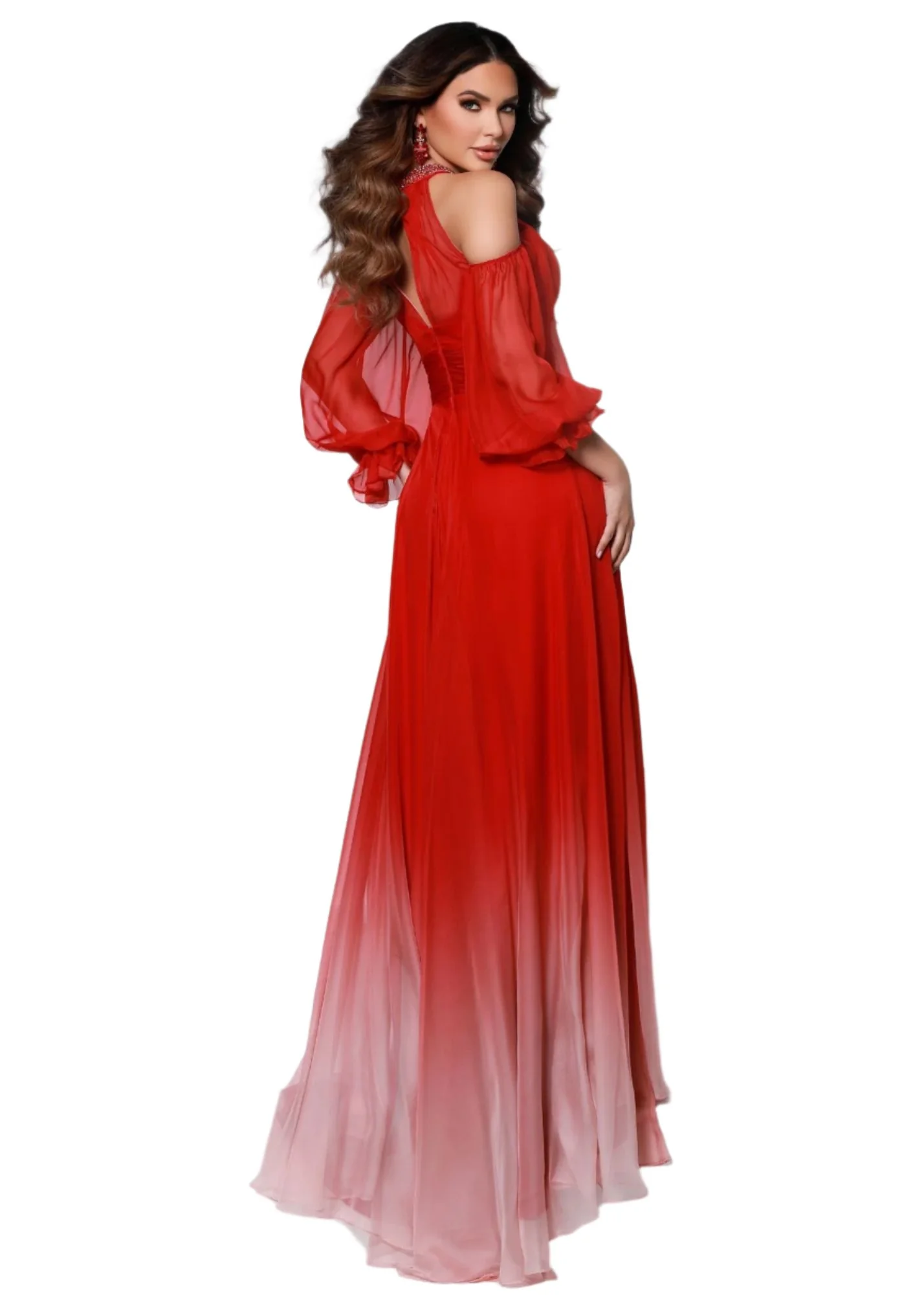 Johnathan Kayne 2541 Size 2,4 Cherry Formal Dress long sleeve - Image 2