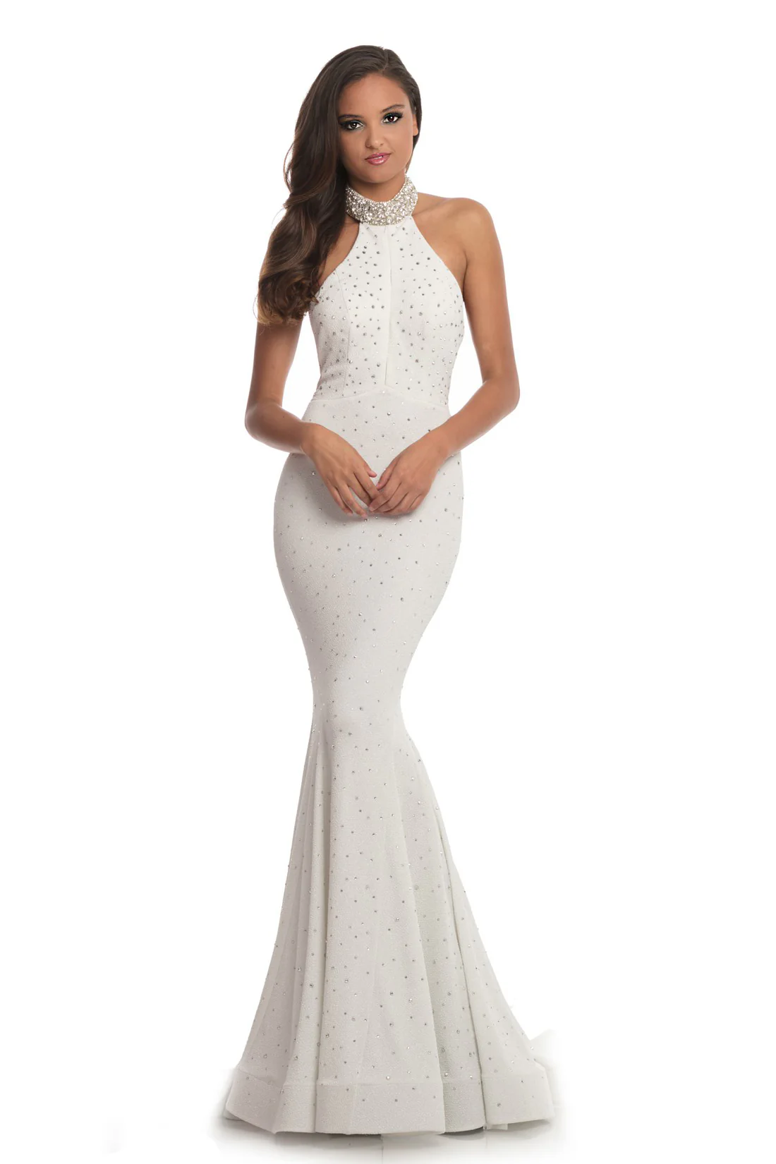 Johnathan Kayne 5235 Size 4 Embellished Glitter Mermaid Crystal Choker Prom Dress Pageant Gown - Image 4