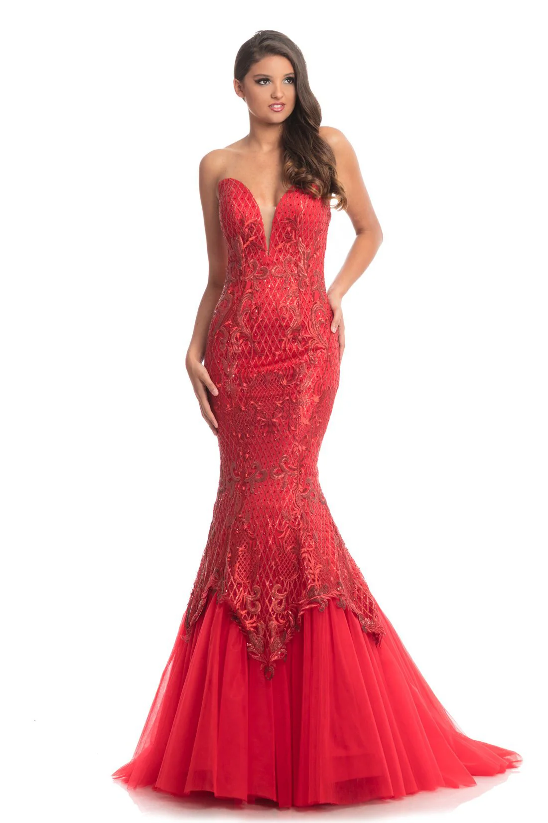 Johnathan Kayne 9001 Embroidered Lace Mermaid Prom Dress Pageant Gown Size 4 - Image 7