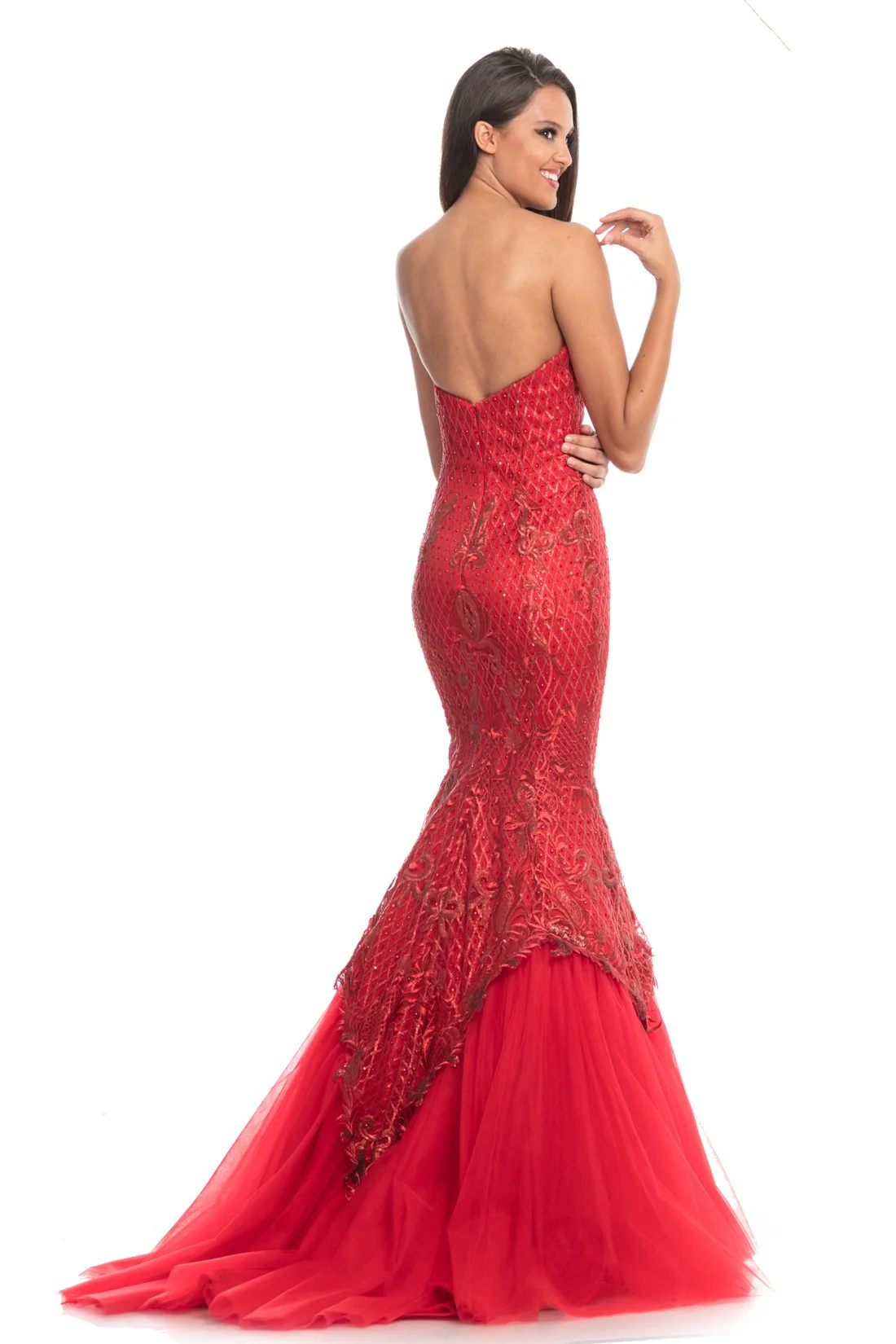 Johnathan Kayne 9001 Embroidered Lace Mermaid Prom Dress Pageant Gown Size 4 - Image 8
