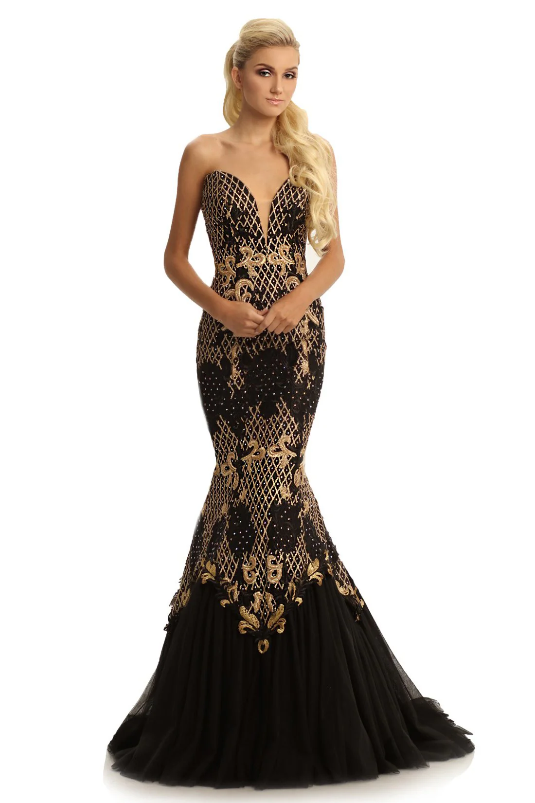 Johnathan Kayne 9001 Embroidered Lace Mermaid Prom Dress Pageant Gown Size 4 - Image 9