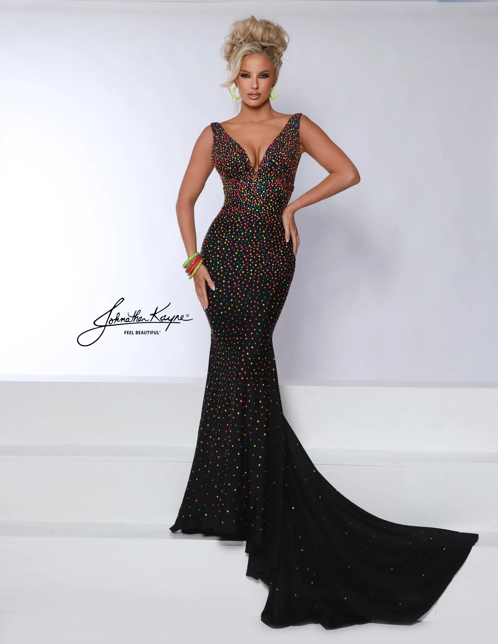 Johnathan Kayne 9213 Long Fitted Prom Dress Stretchy Evening Gown - Image 12