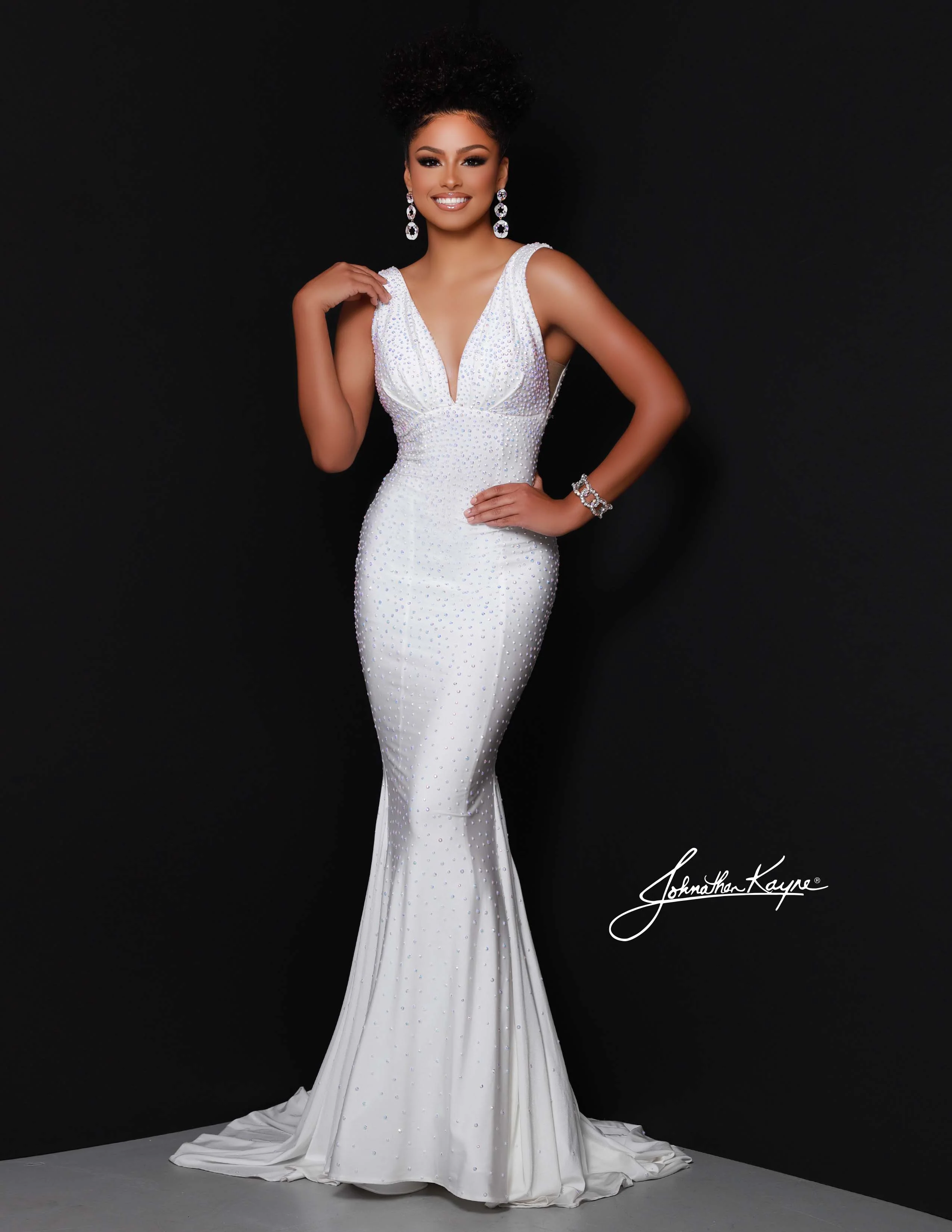 Johnathan Kayne 9213 Long Fitted Prom Dress Stretchy Evening Gown - Image 26