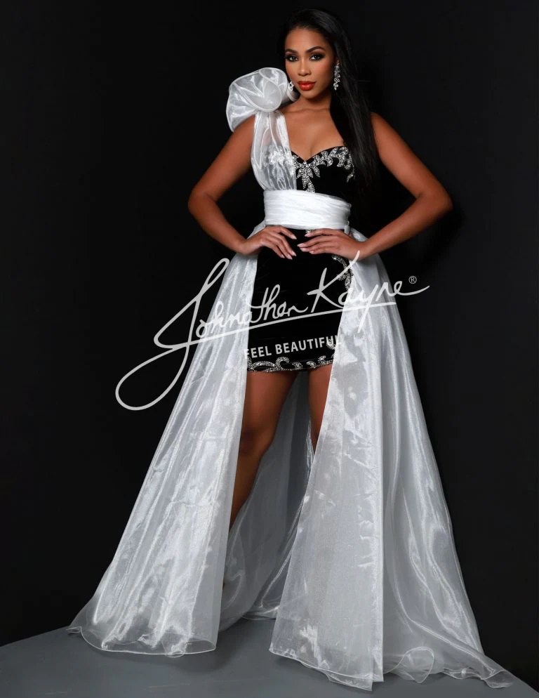 Johnathan Kayne Overskirt 2 Size 0 ROYAL One Shoulder Ruffle Pageant Overskirt Organza Formal Accessory - Image 5