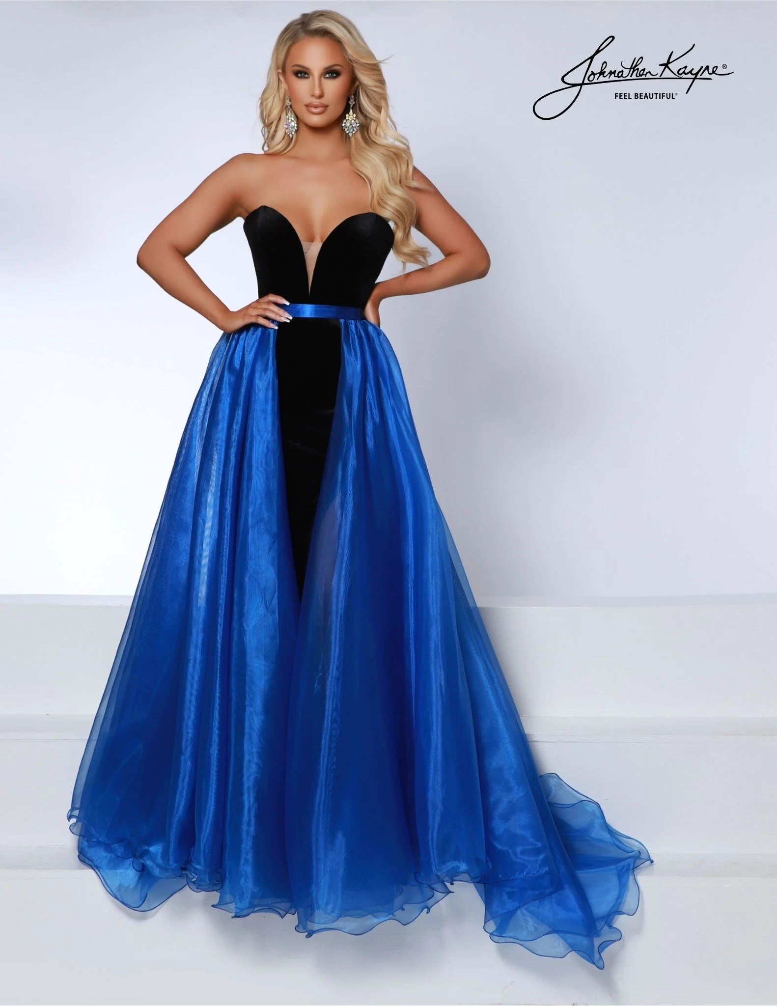 Johnathan Kayne Overskirt 1 Organza Detachable Pageant Accessory Formal Wear Wire Hem Long - Image 2