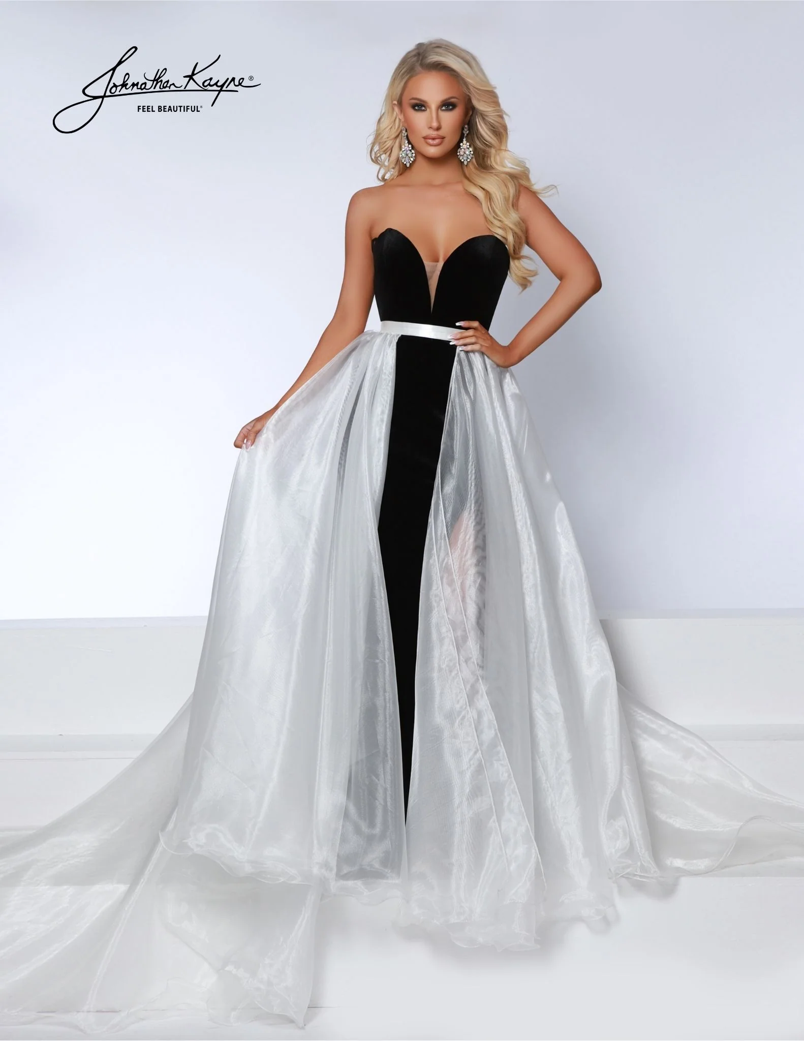 Johnathan Kayne Overskirt 1 Organza Detachable Pageant Accessory Formal Wear Wire Hem Long - Image 6