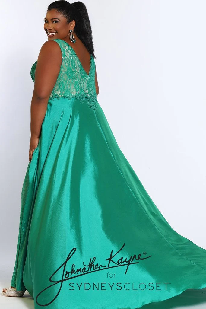Johnathan Kayne Sydney's Closet JK2016 Size 18 & 24 Fuchsia lace prom dress with overskirt - Image 19