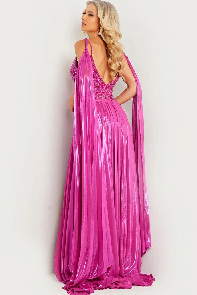Jovani 07249 Size 2 Hot Pink Pageant Bodysuit Overskirt Formal - Image 4