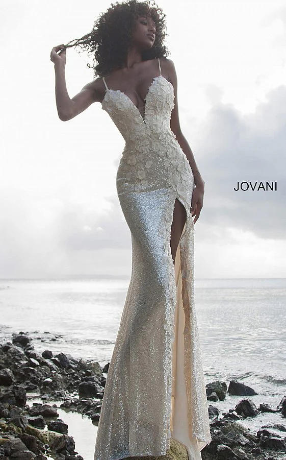 Jovani 1012 Size 4 Lime Sequin Backless Prom Dress Slit Pageant Lace Formal - Image 17