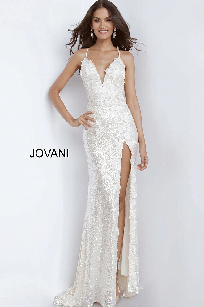 Jovani 1012 Size 4 Lime Sequin Backless Prom Dress Slit Pageant Lace Formal - Image 18