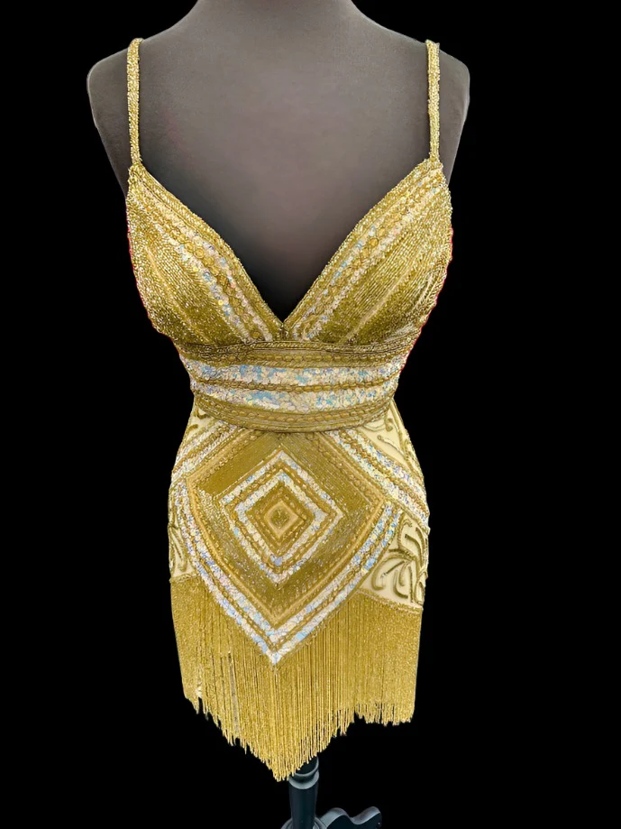 Jovani 41101 Green size 00 Cocktail Dress Homecoming beaded fringe Corset Formal Gown Sequin - Image 14