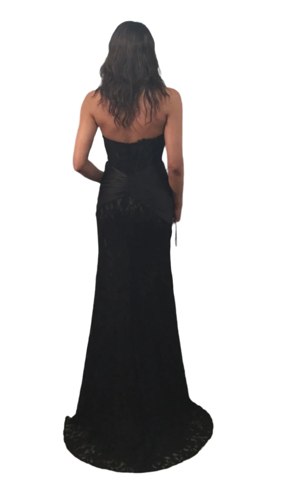 Jovani 43856 Size 4 Black/Nude Long Lace Fitted Prom Dress Scoop Neck Corset Evening Gown Pageant Formal - Image 5