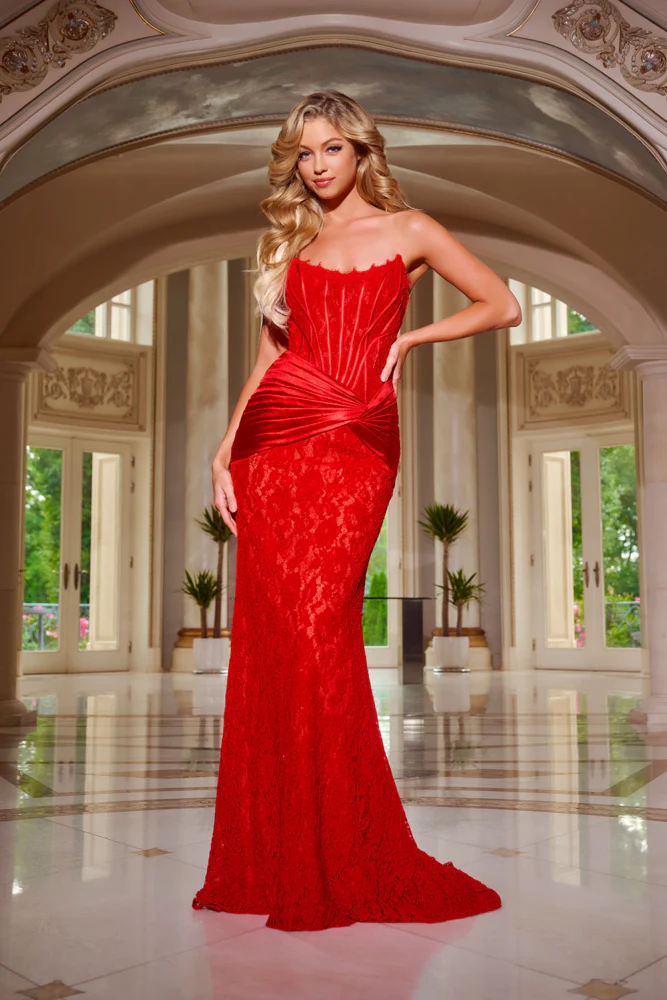 Jovani 43856 Size 4 Black/Nude Long Lace Fitted Prom Dress Scoop Neck Corset Evening Gown Pageant Formal - Image 7