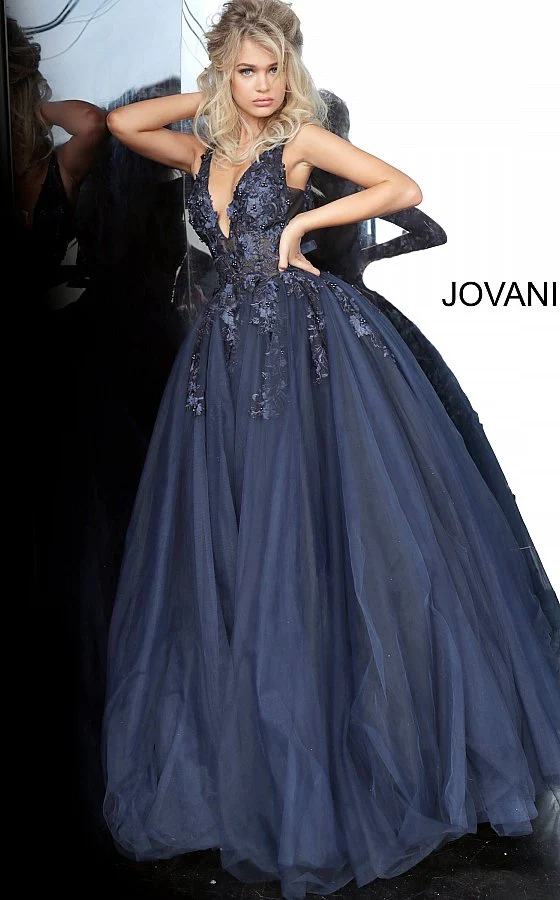 Jovani 55634 Size 00, 10 Fuchsia Ballgown Dress Prom Lace Tulle Pageant Sheer 3d Floral - Image 13