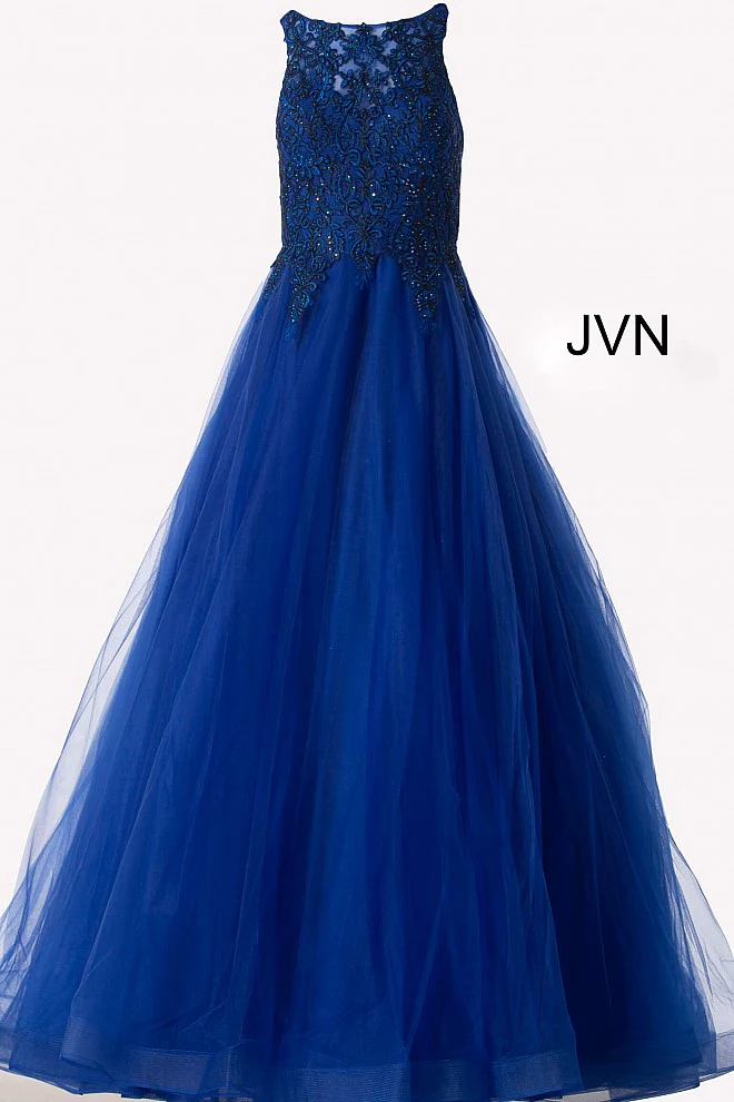 Jovani JVN 59046 Size 12 Fuchsia Prom Dress  Sheer Tulle Lace High Neck Ballgown Formal Gown - Image 21