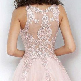 Jovani JVN 59046 Size 12 Fuchsia Prom Dress  Sheer Tulle Lace High Neck Ballgown Formal Gown - Image 28