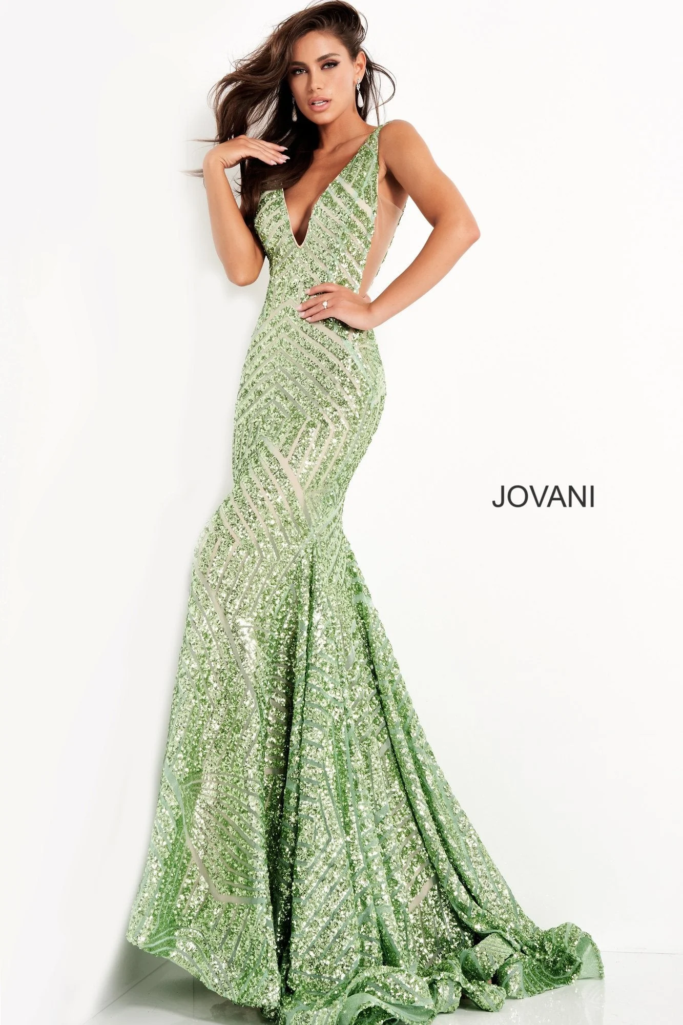 Jovani 59762 Size 0 Blush Nude prom dress Sequin - Image 10