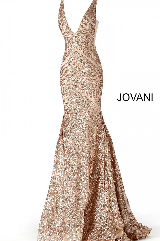 Jovani 59762 Size 0 Blush Nude prom dress Sequin - Image 34