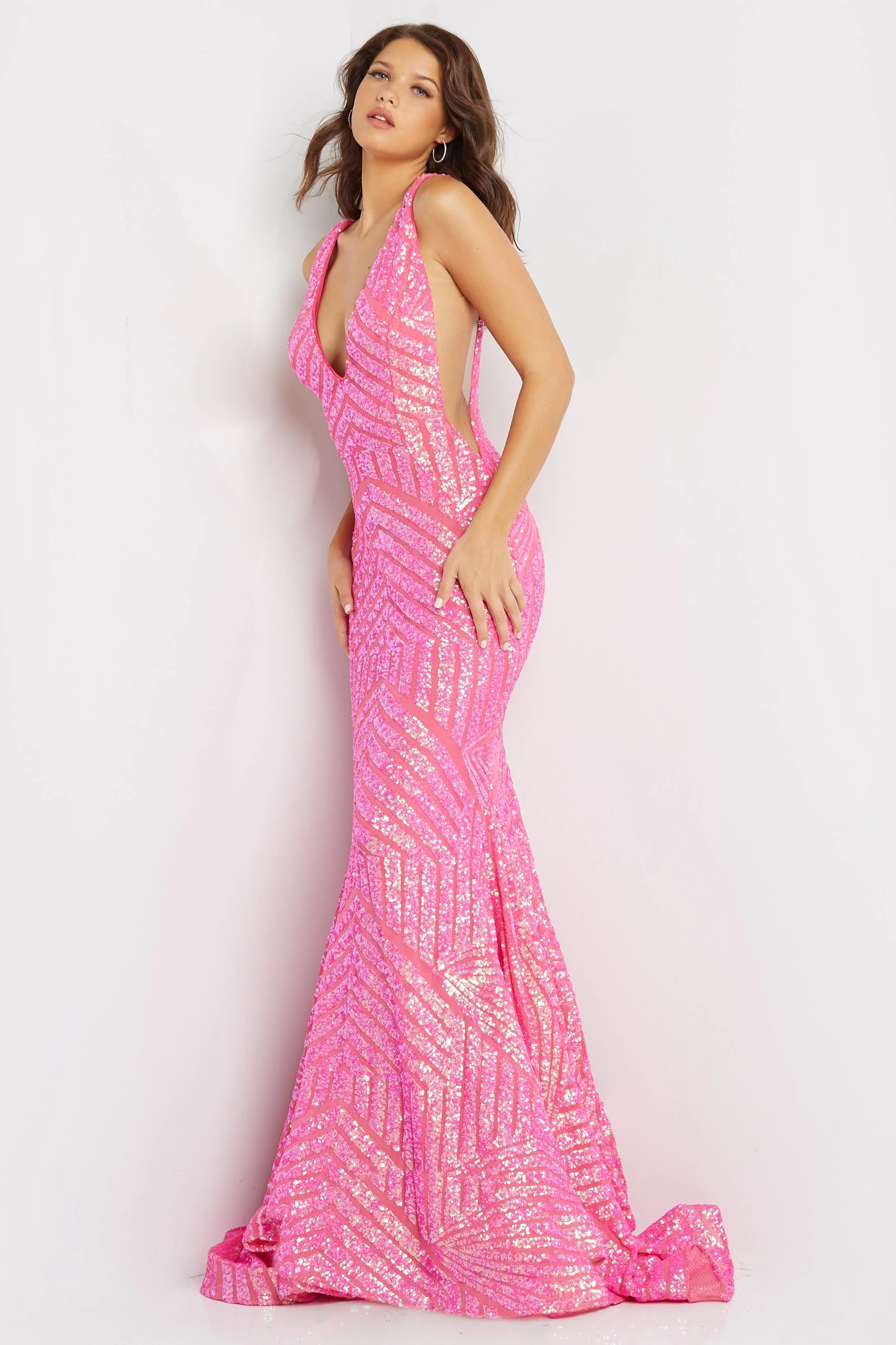 Jovani 59762 Size 0 Blush Nude prom dress Sequin - Image 4