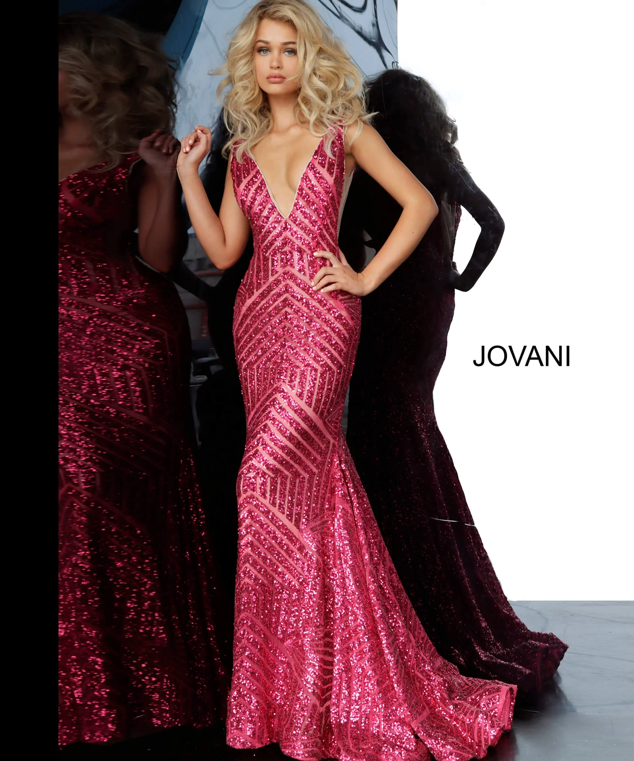 Jovani 59762 Size 0 Blush Nude prom dress Sequin - Image 45