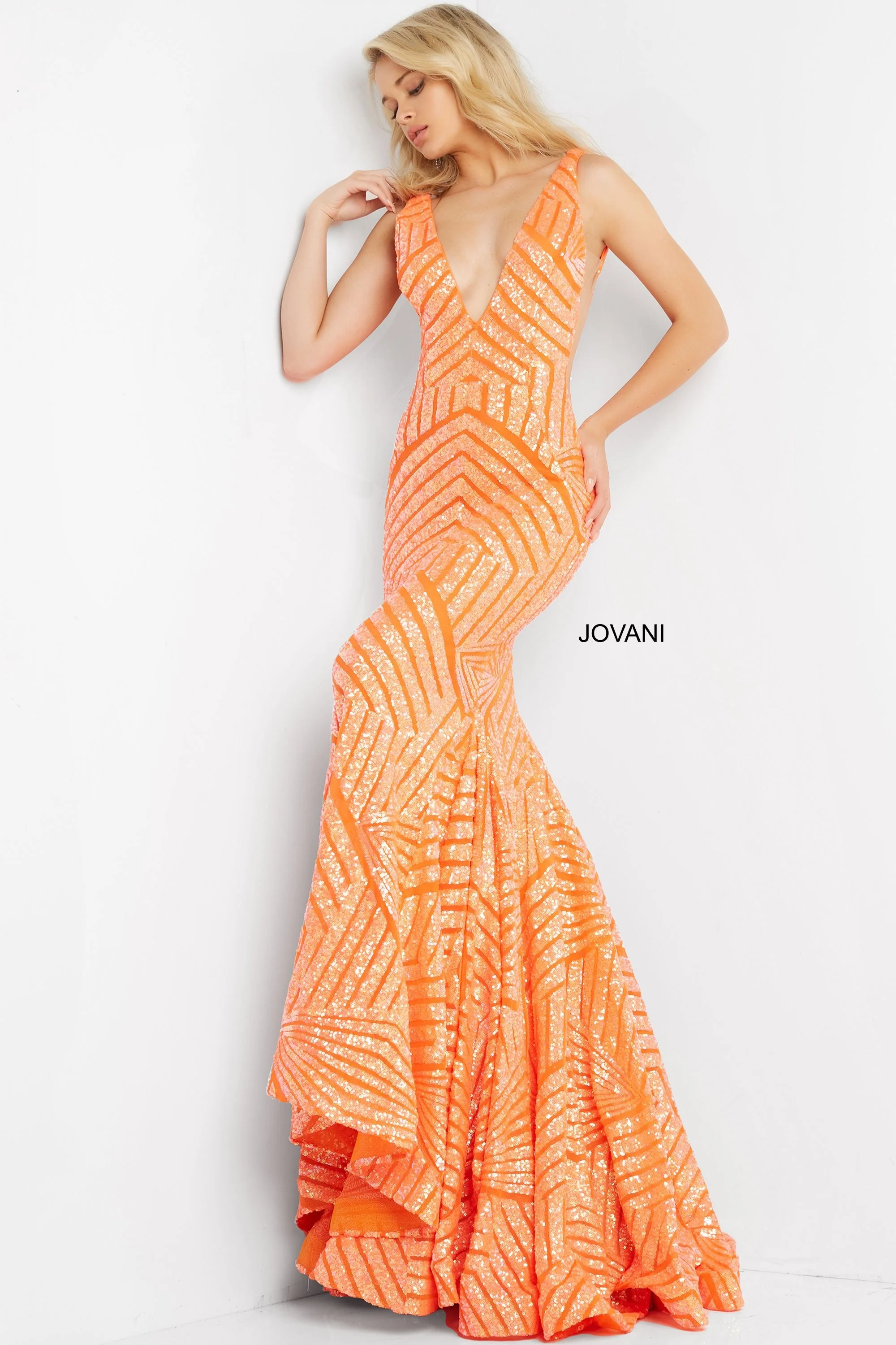 Jovani 59762 Size 0 Blush Nude prom dress Sequin - Image 48