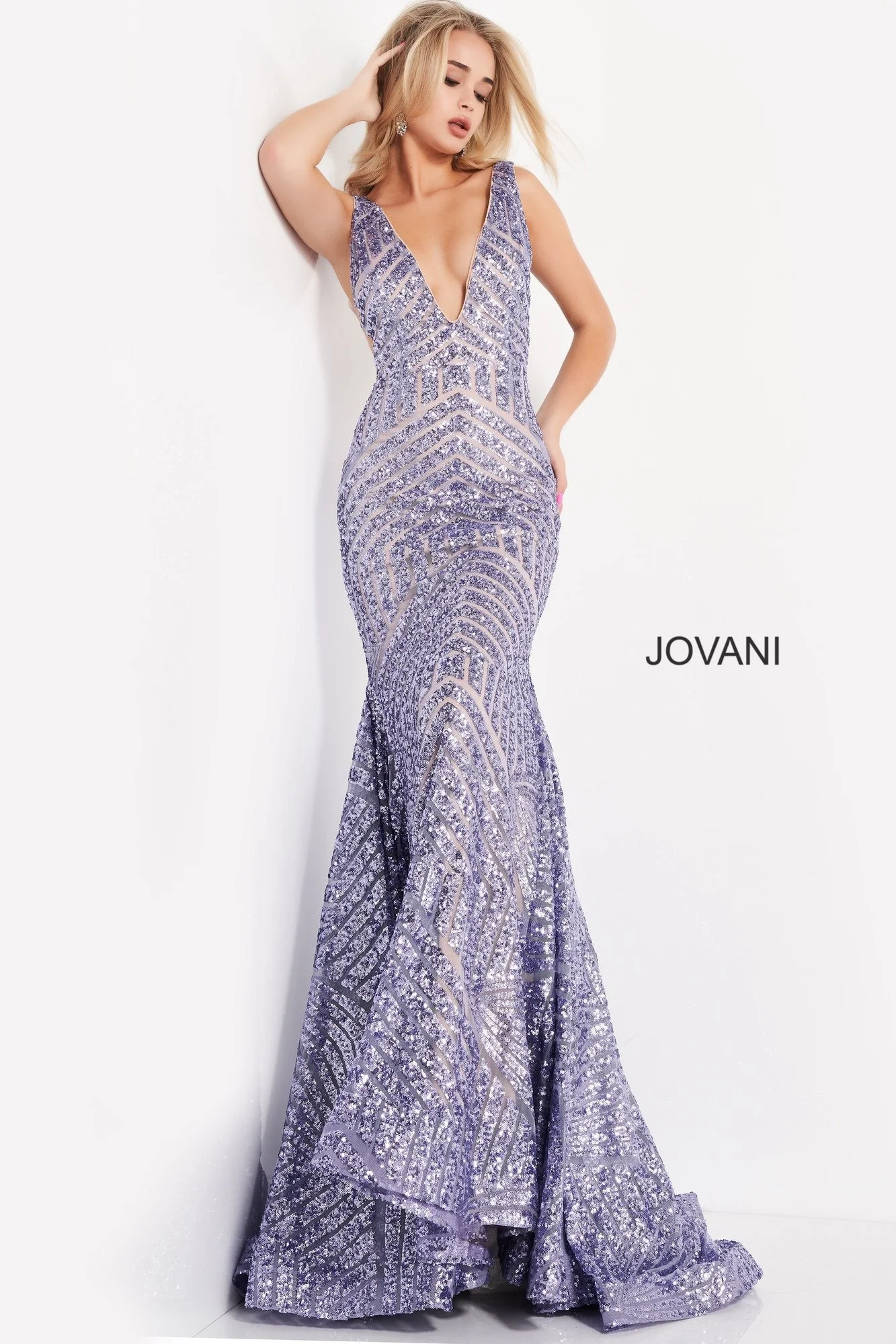 Jovani 59762 Size 0 Blush Nude prom dress Sequin - Image 5