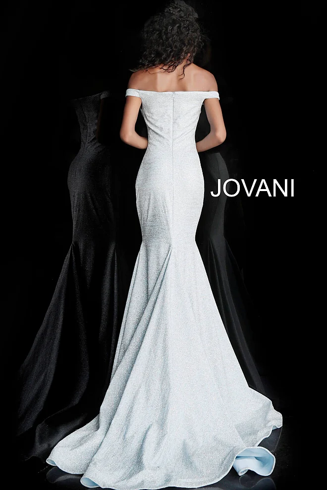 Jovani 60122 Size 14 Fuchsia Mermaid Prom Dress Metallic Formal Gown off the Shoulder - Image 8