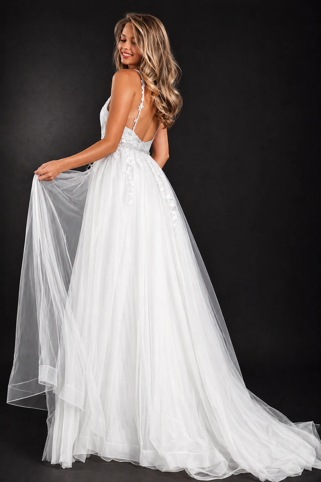 Jovani JVN02260 Size 10 Lace Wedding Dress Overskirt Bridal - Image 2