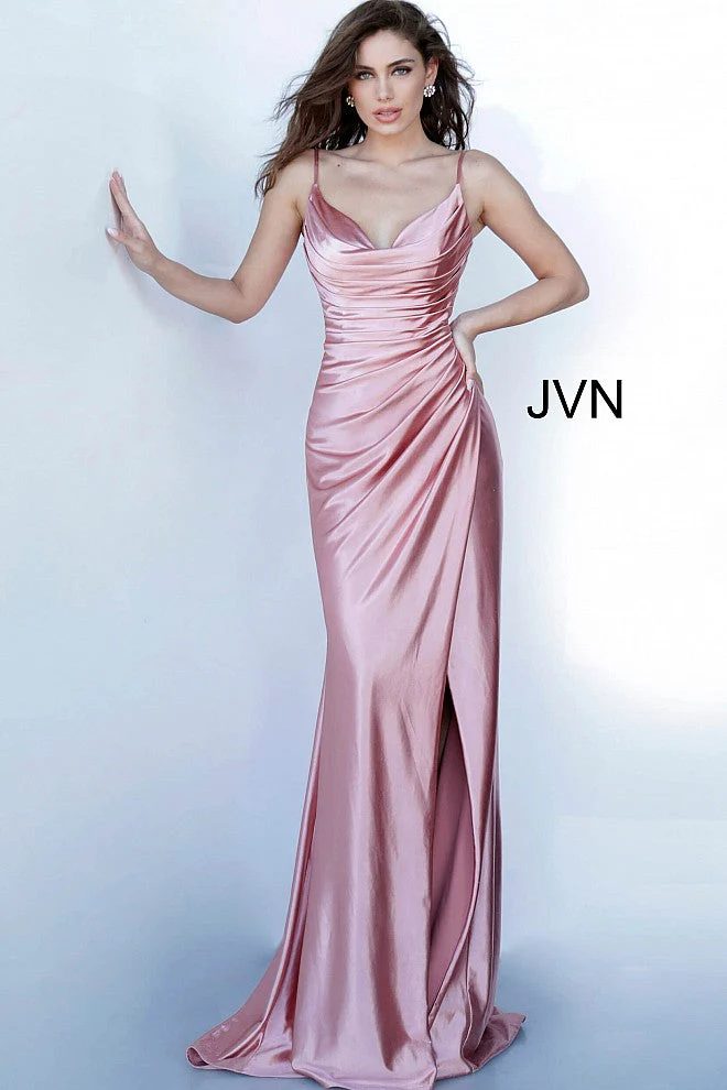 Jovani JVN03104 Size 2 HOT PINK Satin Prom Dress - Image 6