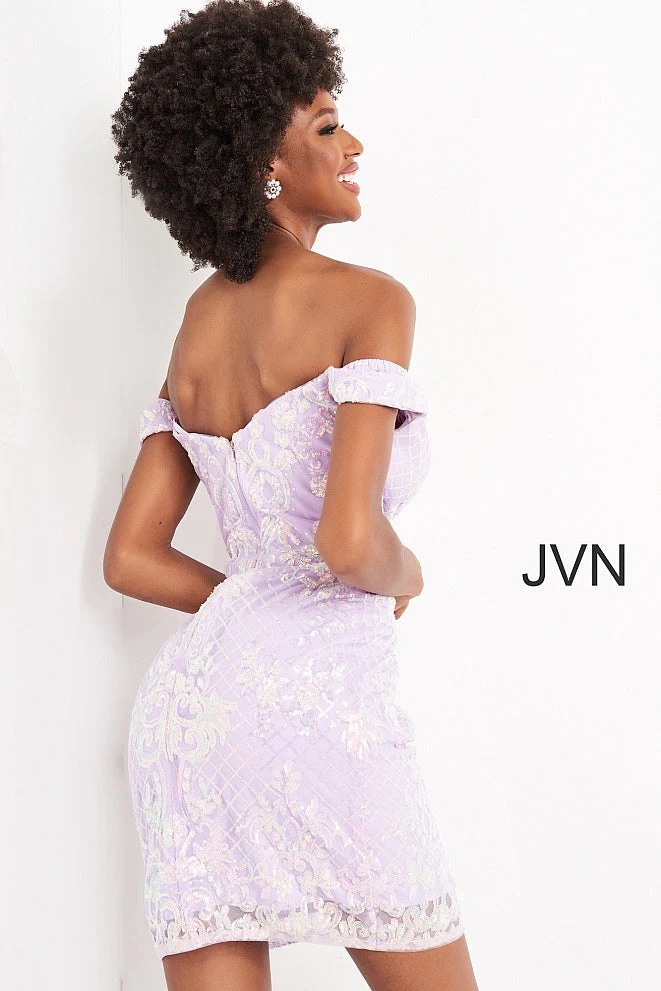 Jovani JVN05251 Size 10 Lilac Short Cocktail Dress Sequin - Image 12