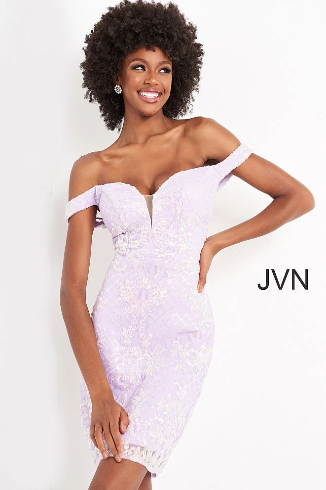 Jovani JVN05251 Size 10 Lilac Short Cocktail Dress Sequin - Image 13