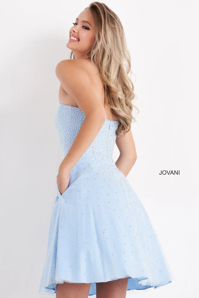 Jovani Kids K68936 Strapless Fit & Flare Beaded Girls Formal Party Dress Crystal - Image 4