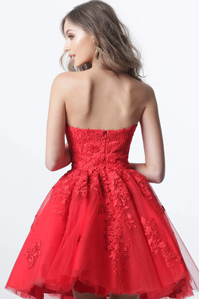 Jovani Kids K1830 Fit And Flare Floral Strapless Short Girls Dress - Image 6