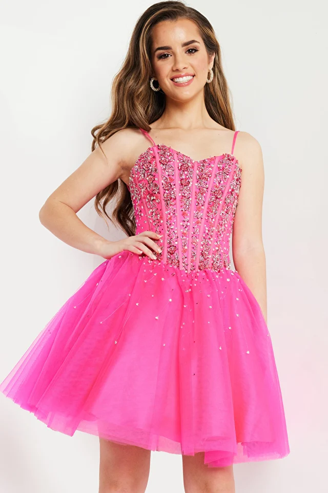 Jovani Kids K62533 Short Girls Fit Flare Party Dress Cocktail Corset Beaded Pageant - Image 4