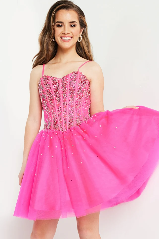 Jovani Kids K62533 Short Girls Fit Flare Party Dress Cocktail Corset Beaded Pageant - Image 5