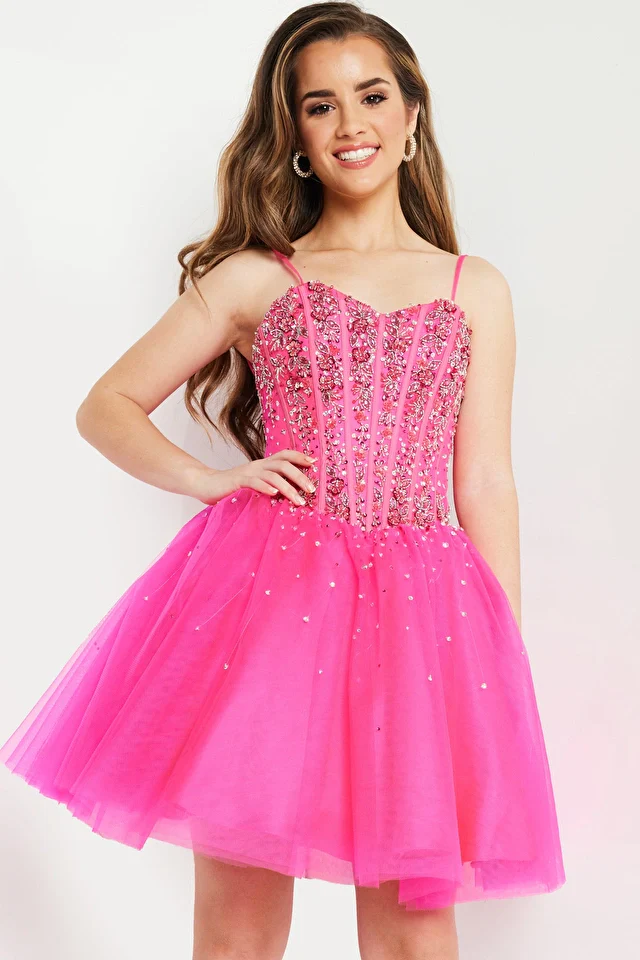 Jovani Kids K62533 Short Girls Fit Flare Party Dress Cocktail Corset Beaded Pageant - Image 9