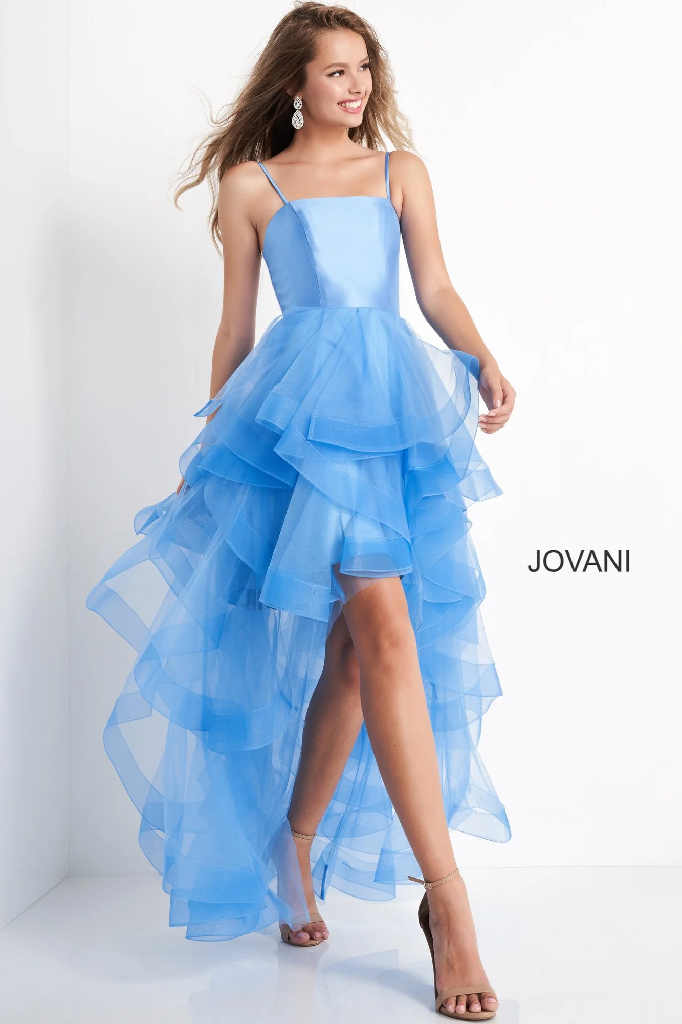 Jovani Kids K66708 Tulle Ruffle High Low Girls Formal Dress Party Gown Short Long - Image 3