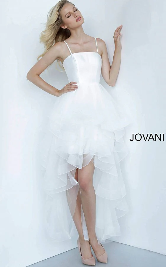 Jovani Kids K66708 Tulle Ruffle High Low Girls Formal Dress Party Gown Short Long - Image 9