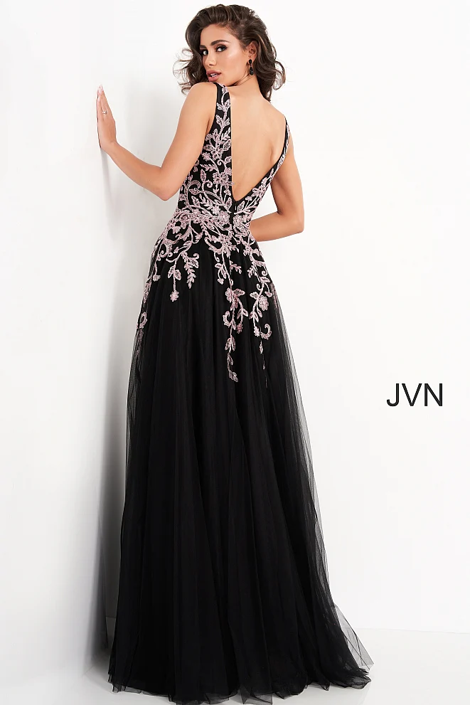 Jovani JVN2302 Size 8 Black Ballgown Prom Dress Formal - Image 2