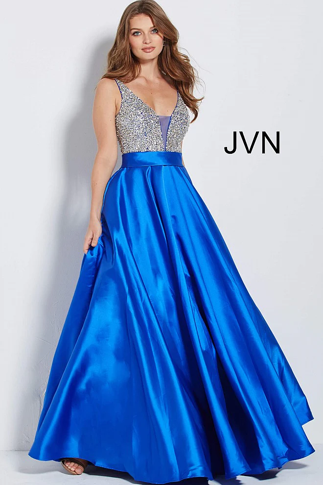 Jovani JVN55754 Size 6 Royal Beaded Ballgown Prom Dress - Image 3