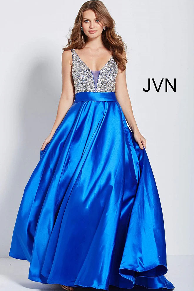 Jovani JVN55754 Size 6 Royal Beaded Ballgown Prom Dress - Image 8
