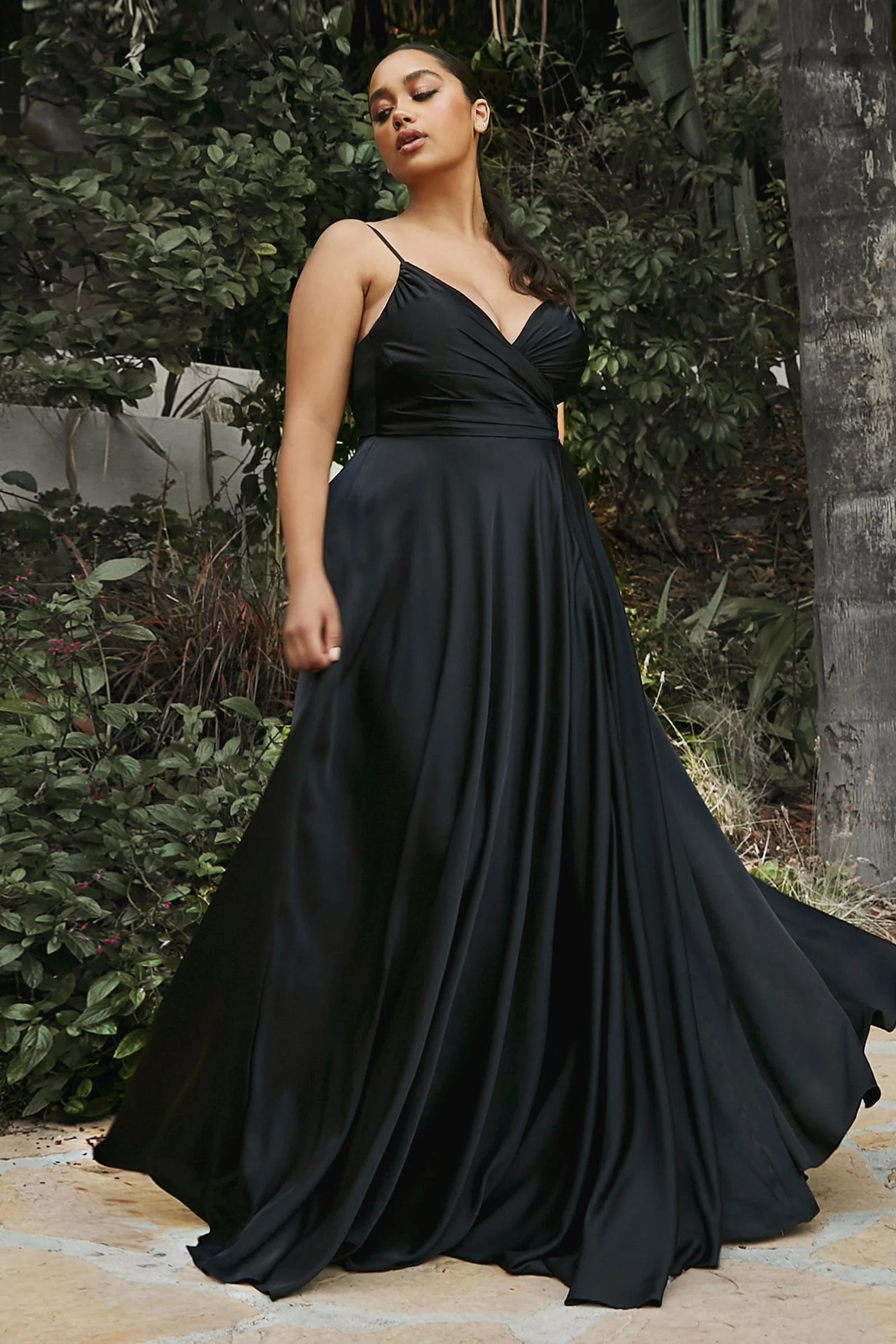 Ladivine 7485 Bridesmaids Dress Soft Satin A-Line Sweetheart Neckline Slit - Image 2