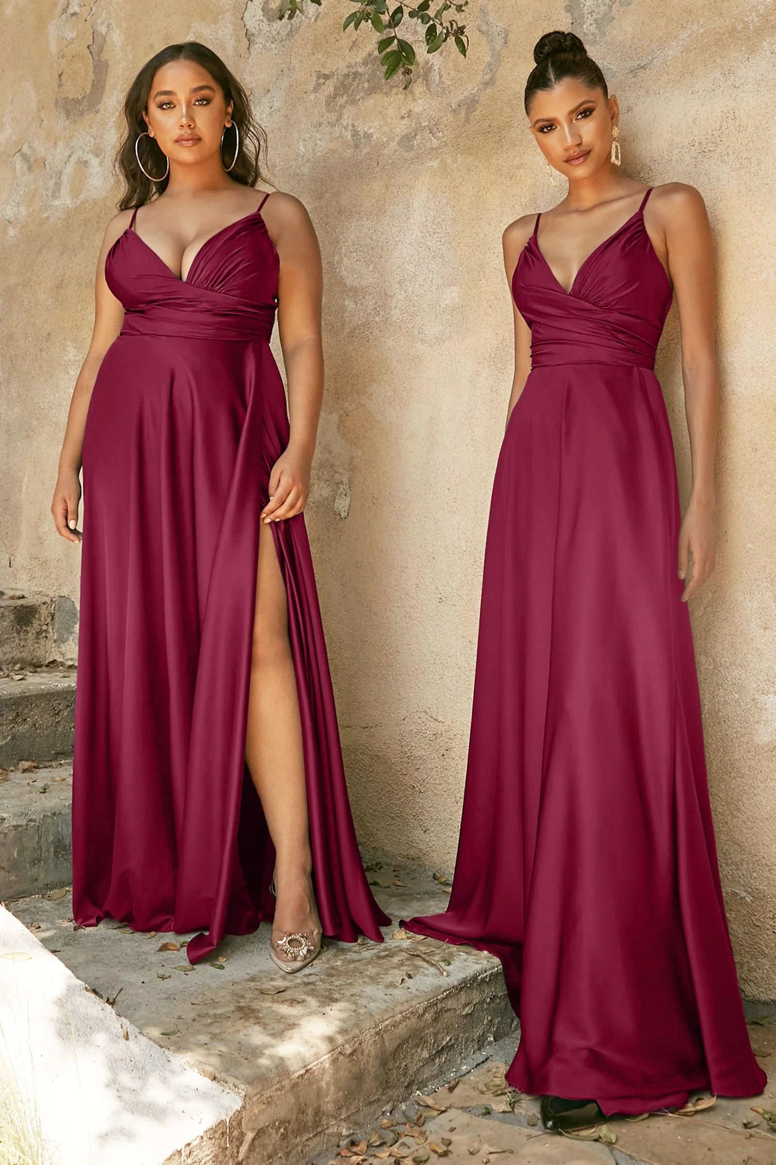 Ladivine 7485 Bridesmaids Dress Soft Satin A-Line Sweetheart Neckline Slit - Image 9