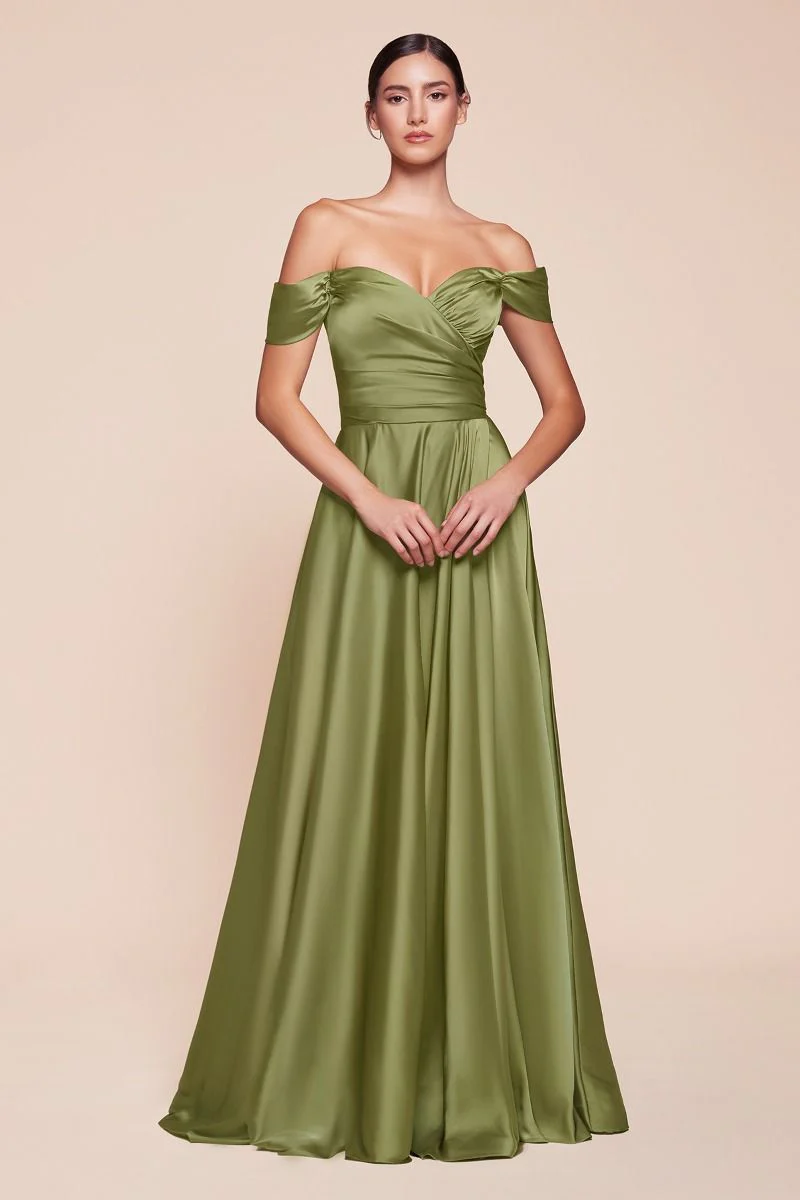 Ladivine 7493 Bridesmaids Dress A Line Soft Satin Maxi Slit Dress off the Shoulder Formal Bridesmaid - Image 13