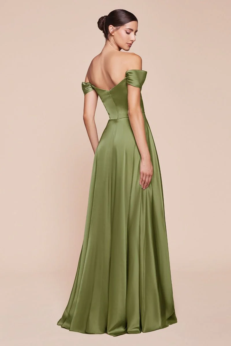 Ladivine 7493 Bridesmaids Dress A Line Soft Satin Maxi Slit Dress off the Shoulder Formal Bridesmaid - Image 14