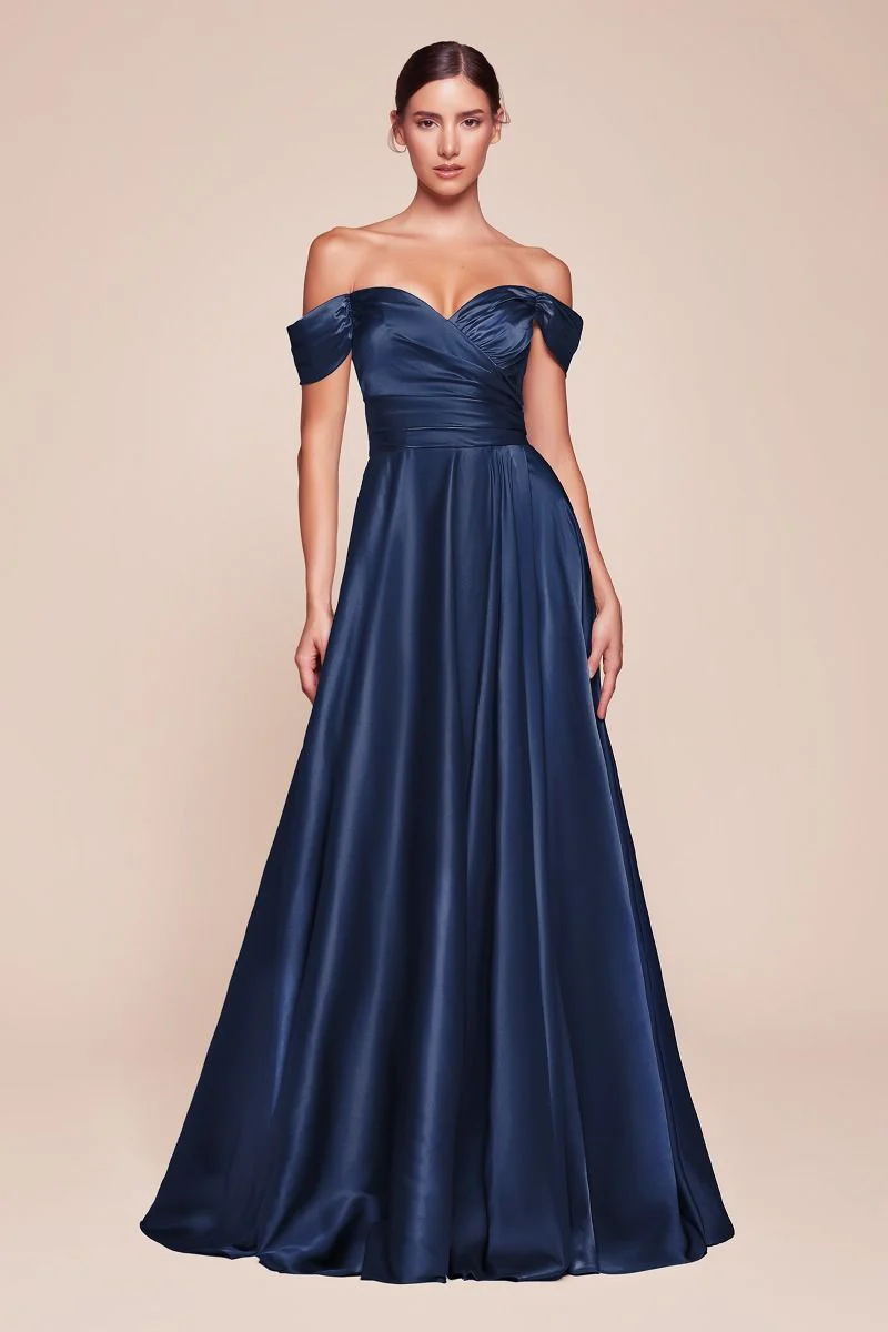 Ladivine 7493 Bridesmaids Dress A Line Soft Satin Maxi Slit Dress off the Shoulder Formal Bridesmaid - Image 17